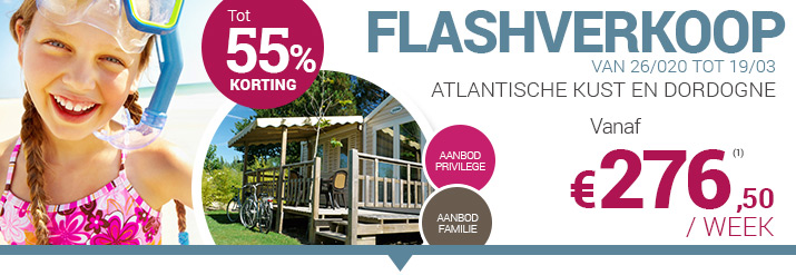 Onze aanbiedingen Flashverkoop: profiteer van de beste prijs voor uw vakantie